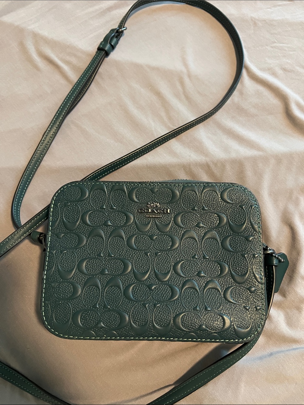 Coach Embossed Signature Crossbody in Green